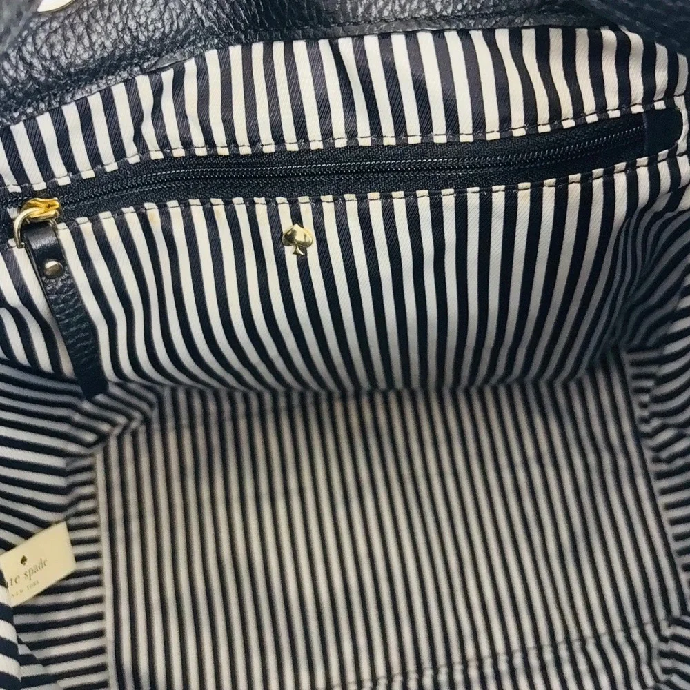 Kate Spade New York Medium Black Pebble Leather Backpack Purse